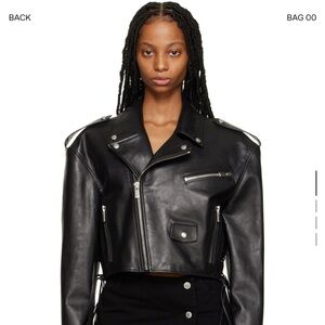 Magda Butrym cropped leather jacket